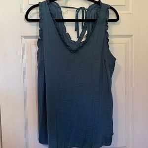 Blue LC Lauren Conrad ruffle tank